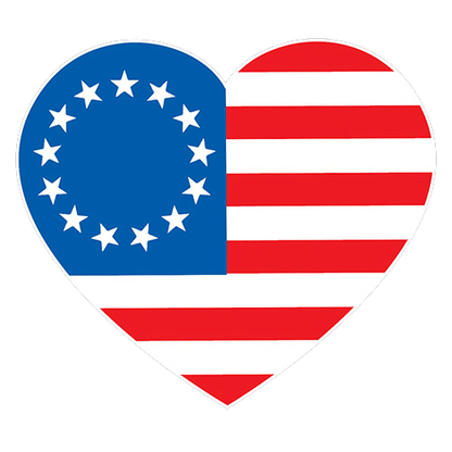 Betsy Ross Heart Shaped American Flag - Roadkill T Shirts