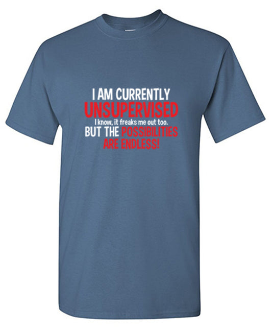 I Am Currently Unsupervised I know T-Shirt - Bad Idea T-shirts