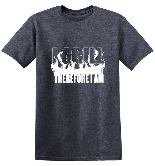 Funny T-Shirts design "I Grill Therefore I Am"