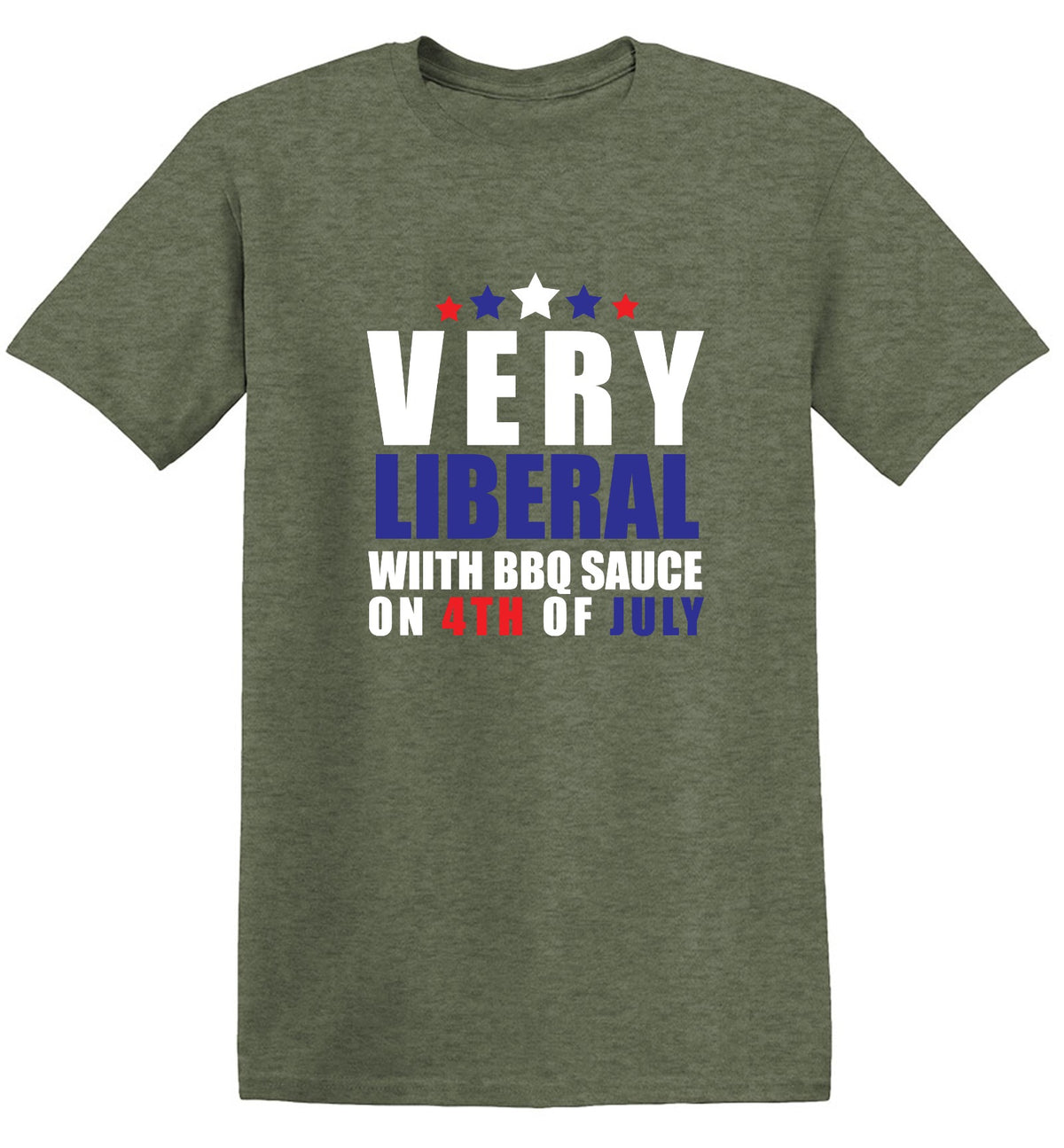 Funny T-Shirts design "Very Liberal With BBQ Sauce"