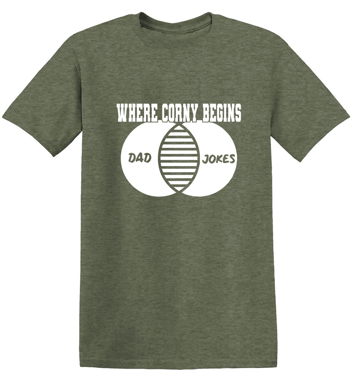 Funny T-Shirts design "Where Corny Begins, Dad Jokes"