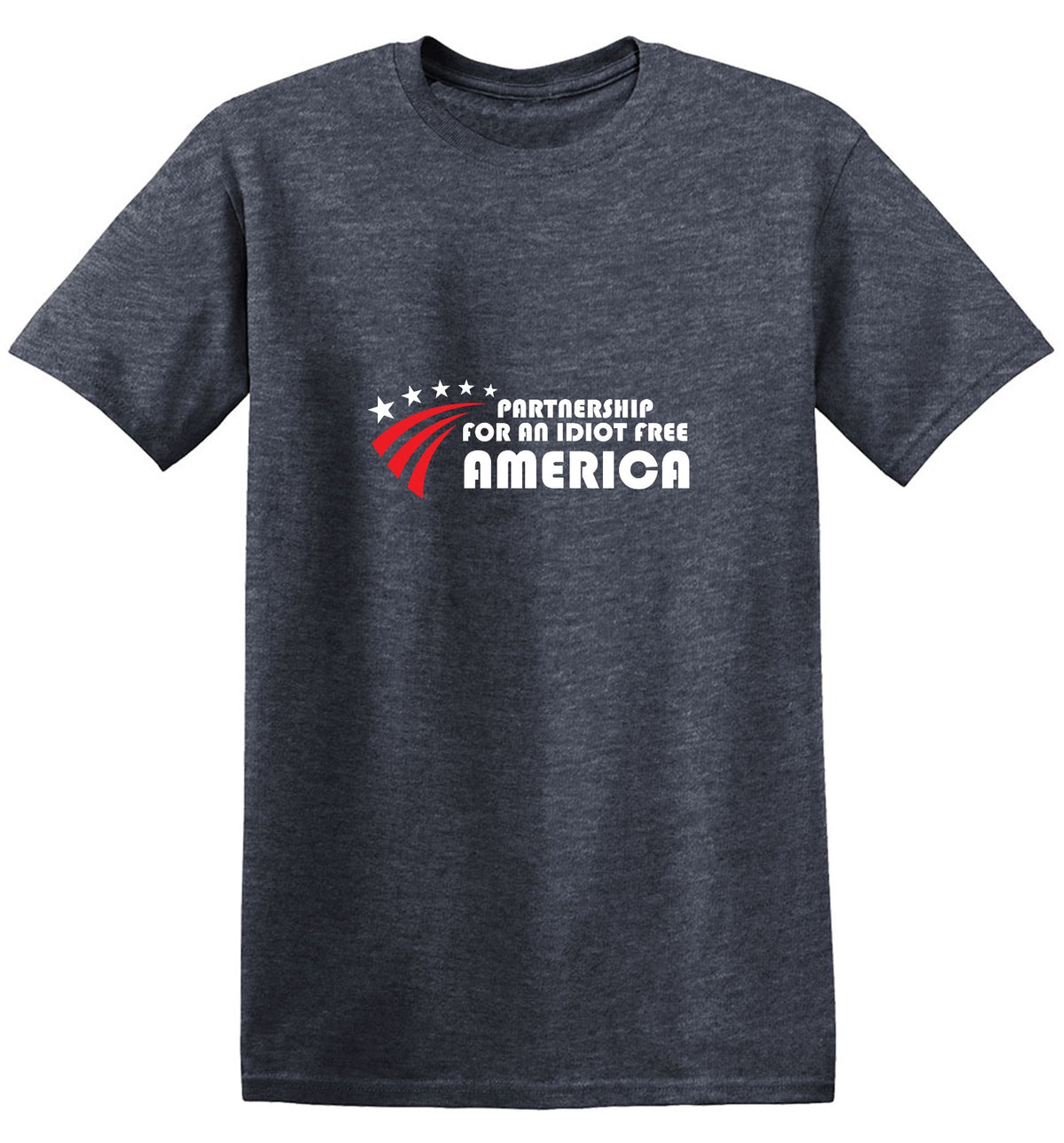 Funny T-Shirts design "Partnership For An Idiot Free America, New"