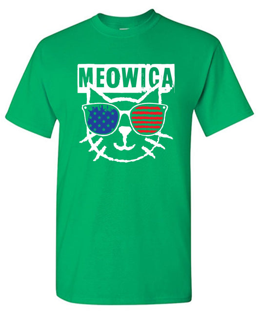 Funny T-Shirts design "Meowica,  4th of July Shirt"