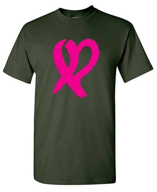 Heart Ribbon T Shirt - Funny Graphic T Shirts