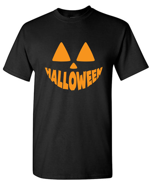 Pumpkin Design Halloween Tee - Funny Graphic T Shirts