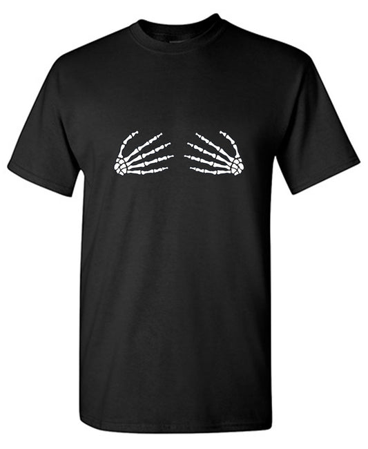 Skeleton Hands On Boobs - Roadkill T Shirts