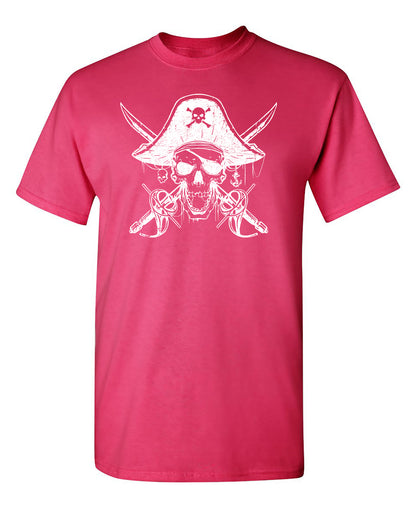 Skull Bones Pirate with Hat Mens Tee