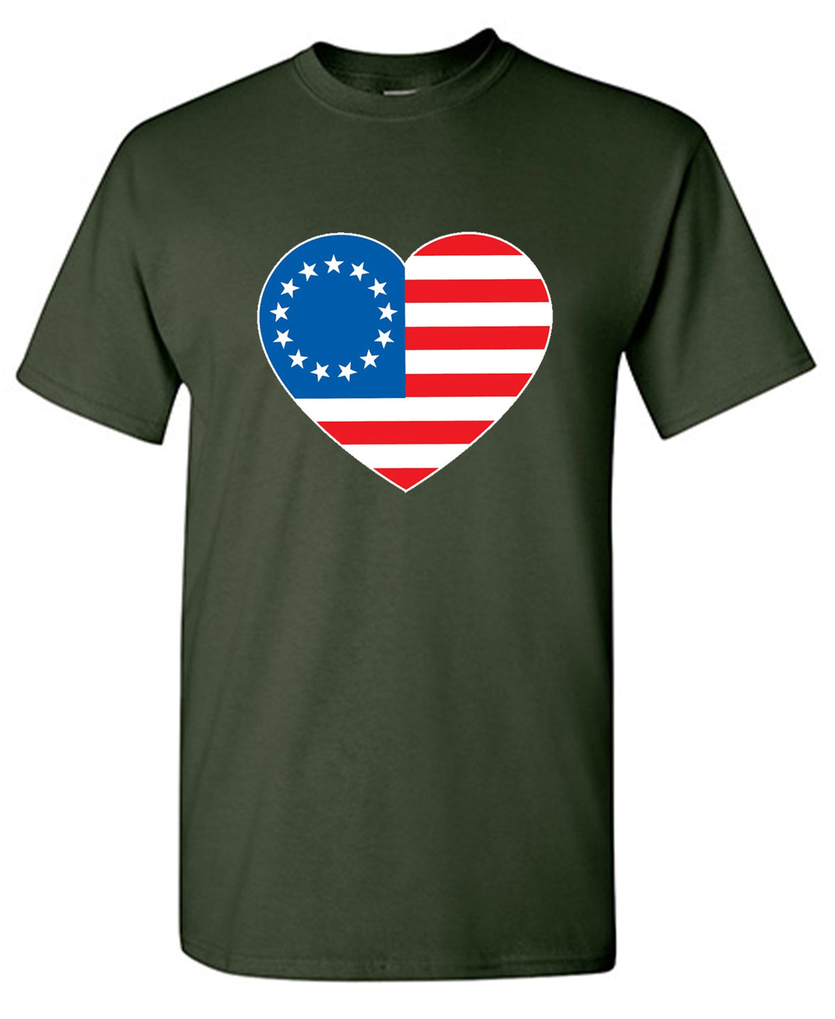 Betsy Ross Heart Shaped American Flag - Roadkill T Shirts