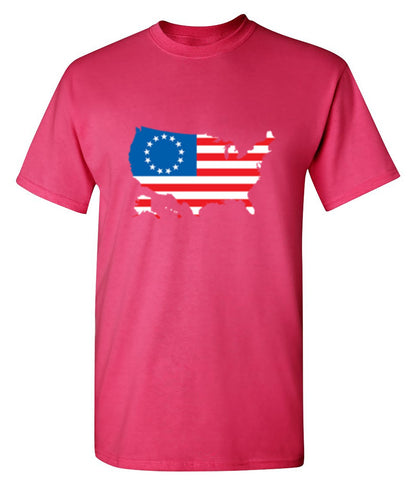 Betsy Ross USA Shaped Flag - Roadkill T Shirts