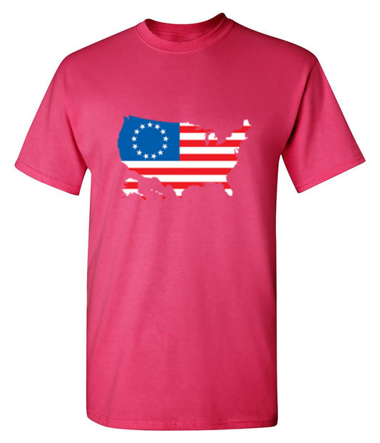 Betsy Ross USA Shaped Flag - Roadkill T Shirts