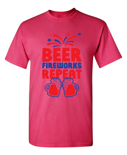 Beer, Firewords, Repeat 4th of July T Shirt
