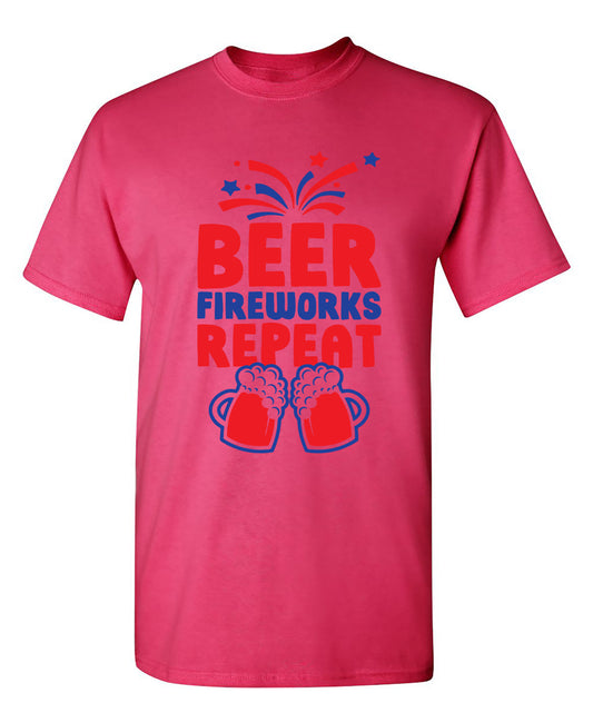 Beer, Firewords, Repeat 4th of July T Shirt