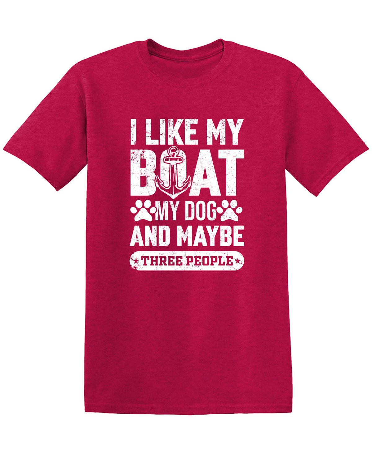 I Like my Boat, My Dog and Maybe Three People, Mens T Shirt