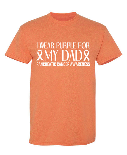 I wear Purple for my Dad, Cancer Awareness T Shirts