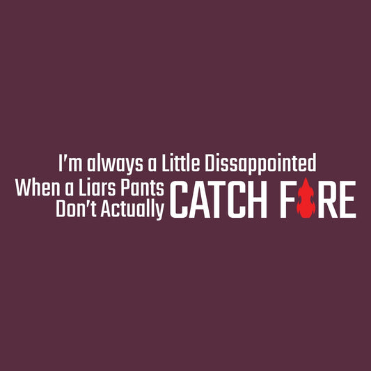 Funny T-Shirts design "I'm always a little Disappointed When a Liars Pants Don't Actually Catch Fire Funny T Shirt"