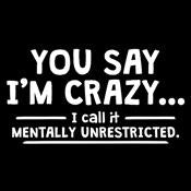 You Say I'm Crazy I Call It Mentally T-Shirt - Bad Idea T-shirts