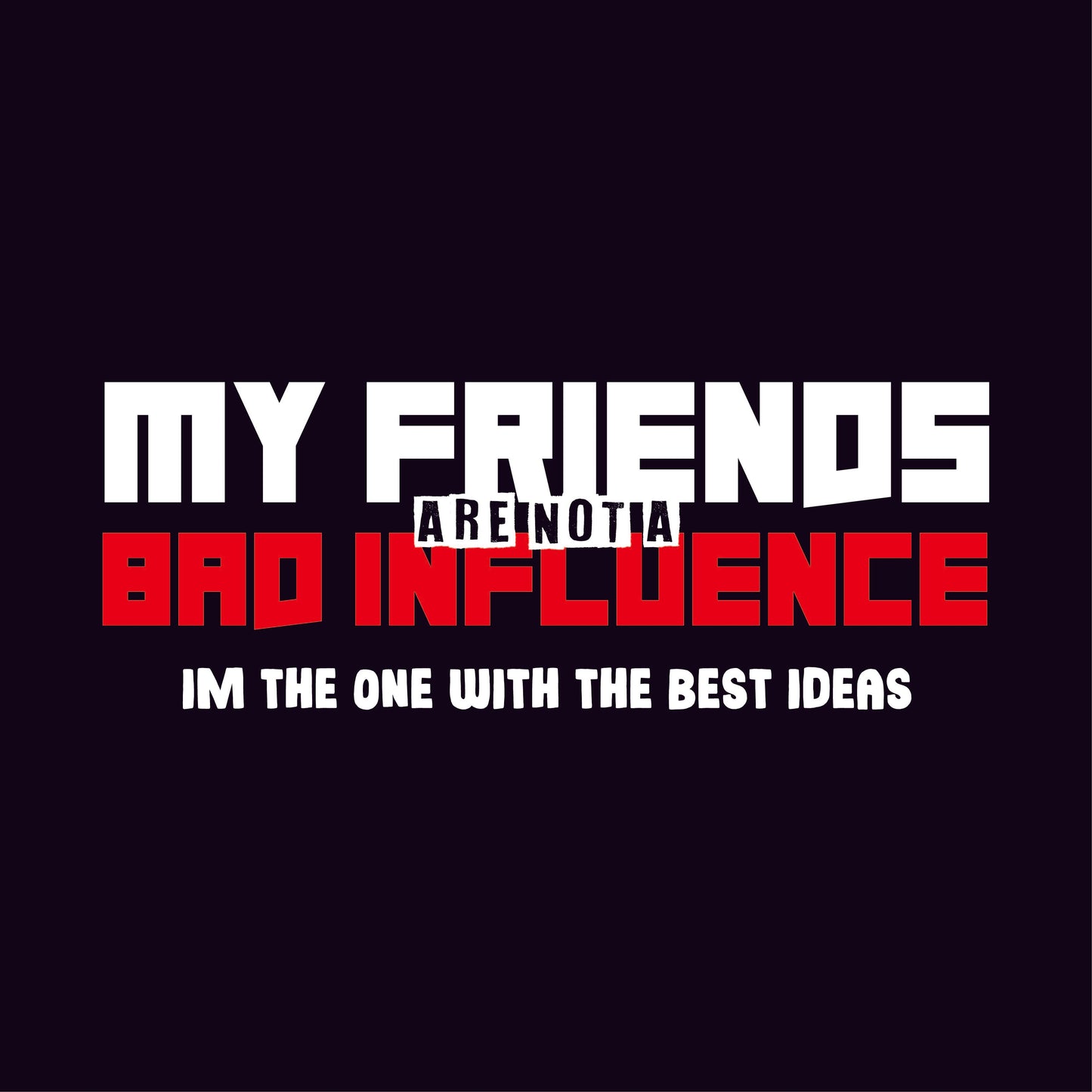 My Friends are not a Bad Influence, I am the One with the Best Ideas - Funny Graphic T Shirts