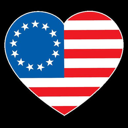 Betsy Ross Heart Shaped American Flag - Roadkill T Shirts