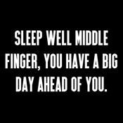 Sleep Well Middle Finger You Have A Big Day Ahead Of You - Roadkill T Shirts