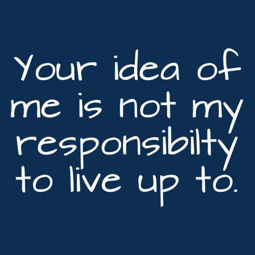 Your Idea Of Me Is Not My Resposibility T-Shirt - Bad Idea T-shirts