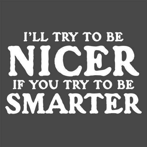 I'll Try To Be Nicer If You Try To Be Smarter - Roadkill T Shirts