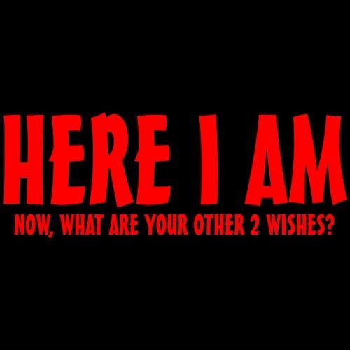 Here I Am Now What Are Your Other 2 Wishes T-Shirt - Bad Idea T-shirts