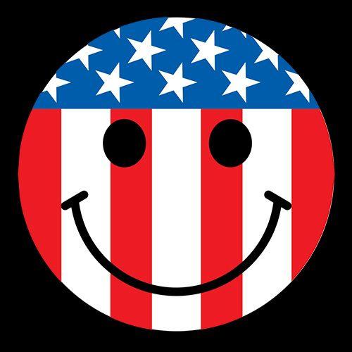 USA Flag Smile Face - Roadkill T Shirts
