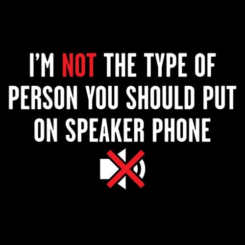 I'm Not The Type Of Person You Should Put On Speaker Phone T-Shirt